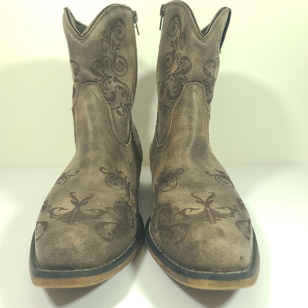 Roper Short Stuff Womens Size 11 Western Boots Ankle Booties Brown Side Zip EUC - Picture 6 of 16